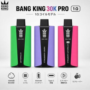 Bang King 30K Pro 30000回吸引 1Ωコイル 850mAh Type-C 3カラー商品画像