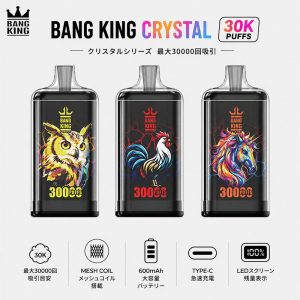 Bang King Crystal 30K｜単一フレーバー・最大30000回吸引・クリスタルデザインVAPE