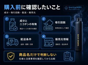 ニコパフ購入前にSNS販売・成分不明・偽物・年齢確認のリスクを確認する図